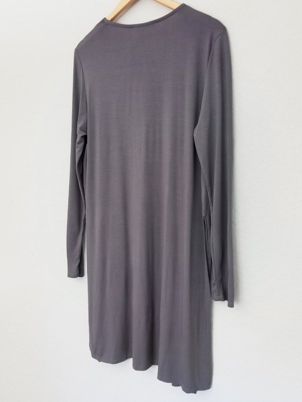 Sivana Bamboo Yoga Wrap Cardigan Size M Grey Gray $118 USA Soft Stretch Slits - Picture 8 of 15